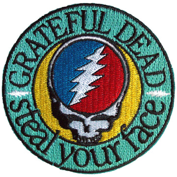 Grateful Dead Circular Standard Patch: Steal Your Face Text Emblem