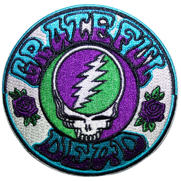Grateful Dead Circular Standard Patch: Steal Your Face Purple/Green