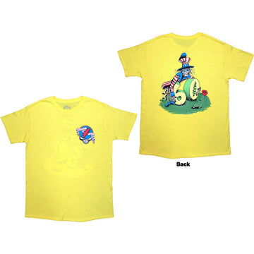 Grateful Dead Unisex T-Shirt: Rose Pose Yellow (Yellow) (Back Print)