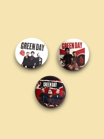 Green Day - Set of 3 Button Badges - Badge