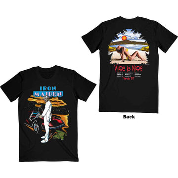 Iron Maiden Unisex T-Shirt: Vice Is Nice (Back Print) - Black