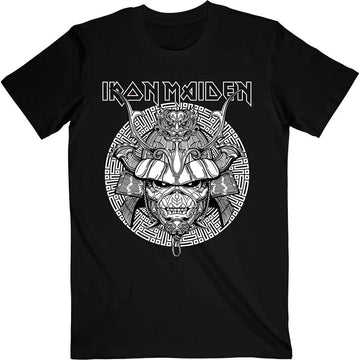 Iron Maiden Unisex T-Shirt: Senjutsu Samurai Graphic White - Black