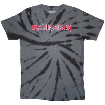 Iron Maiden Unisex T-Shirt: Logo (Charcoal Grey) (Wash Collection)