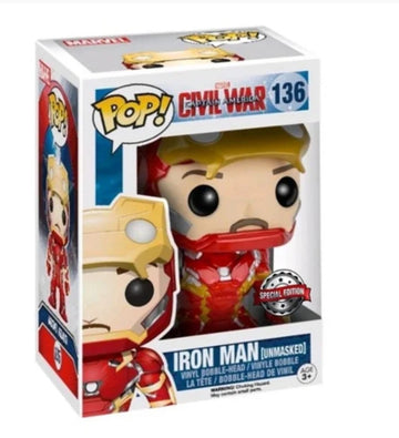 Marvel - Captain America: Civil War - Iron Man (Unmasked) - Special Edition Funko Pop! (136)