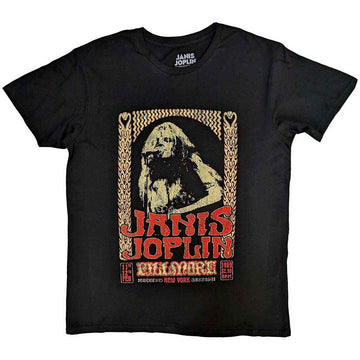 Janis Joplin Unisex T-Shirt: Vintage Poster (Black)
