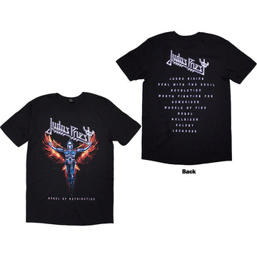 Judas Priest Unisex T-Shirt: Angel Of Retribution Tracklst (Back Print) (Black)