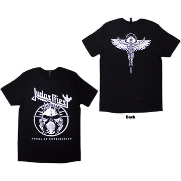 Judas Priest Unisex T-Shirt: Angel Of Retribution Headshot (Black) (Back Print)
