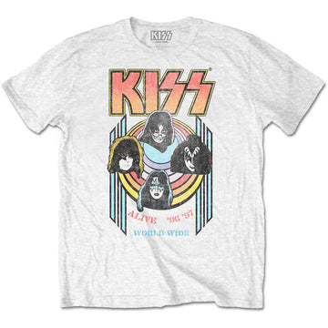KISS Unisex T-Shirt: World Wide - White