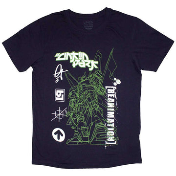 Linkin Park Unisex T-Shirt: Reanimation Robot Sketch (Navy Blue)