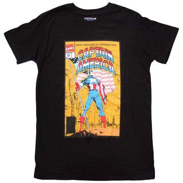 Marvel Comics Unisex T-Shirt: Captain America 50th Comic Cover (Black)