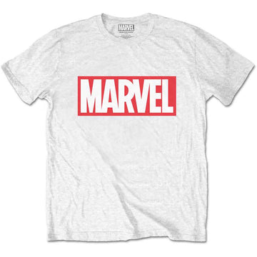 Marvel Comics Unisex T-Shirt: Marvel Box Logo (White)