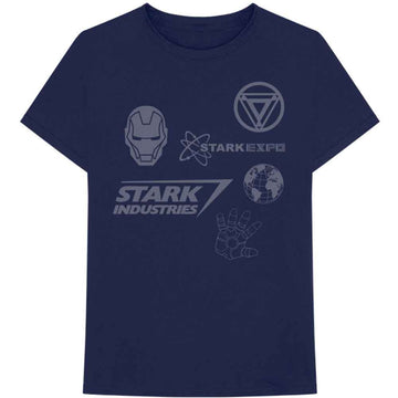 Marvel Comics Unisex T-Shirt: Iron Man Stark Expo (Navy Blue)