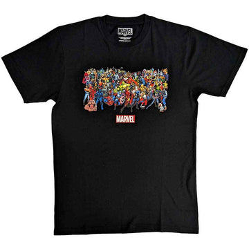 Marvel Comics Unisex T-Shirt: Full Characters (Black)