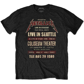 Metallica Unisex T-Shirt: Seattle '89 (Black)