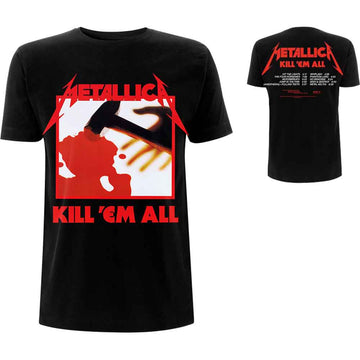Metallica Unisex T-Shirt: Kill 'Em All Tracks (Black) (Back Print)