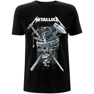 Metallica Unisex T-Shirt: History White Logo (Black)
