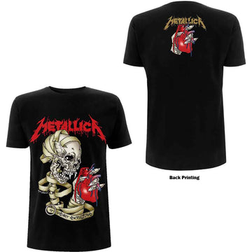 Metallica Unisex T-Shirt: Heart Explosive (Black) (Back Print)