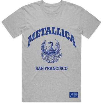 Metallica Unisex T-Shirt: College Crest - Grey
