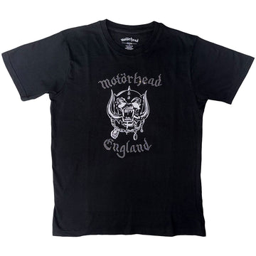 Motorhead Unisex T-Shirt: England (Embellished) - Black