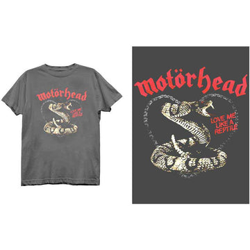 Motorhead Unisex T-Shirt: Love Me Like A Reptile - Charcoal Grey