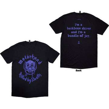Motorhead Unisex T-Shirt: Killed By Death Lyric (Black) (Back Print)