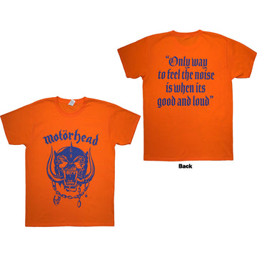 Motorhead Unisex T-Shirt: Good & Loud (Orange) (Back Print)