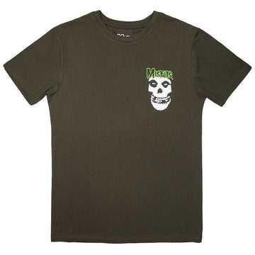 Misfits Unisex T-Shirt: Mini Skull & Logo (Green)