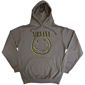 Nirvana Unisex Pullover Hoodie: Inverse Happy Face (Charcoal Grey)