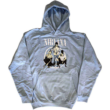 Nirvana Unisex Pullover Hoodie: Trapper Hat Photo (Light Blue)