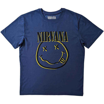 Nirvana Unisex T-Shirt: Inverse Happy Face (Sky Blue)