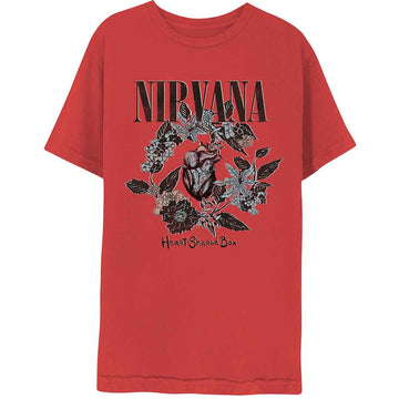 Nirvana Unisex T-Shirt: Heart Shape Box (Red)