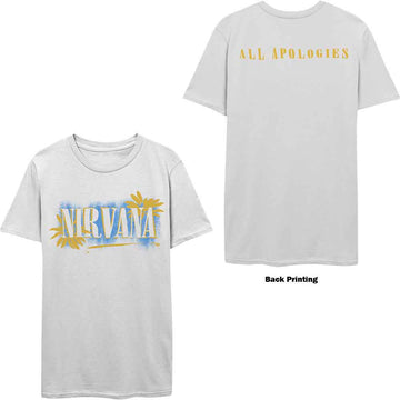 Nirvana Unisex T-Shirt: All Apologies (White) (Back Print)