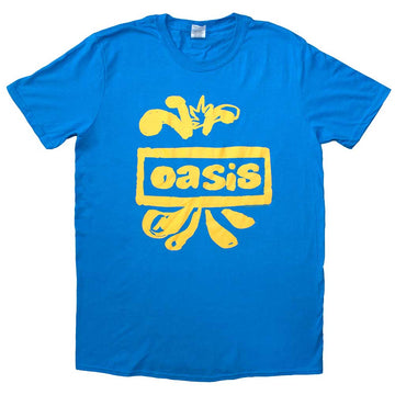 Oasis Unisex T-Shirt: Drawn Logo (Sapphire Blue)
