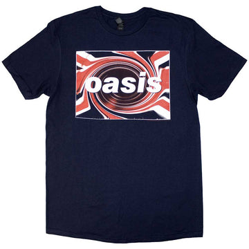 Oasis Unisex T-Shirt: Union Jack (Navy Blue)