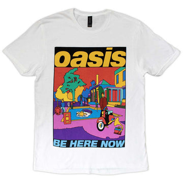 Oasis Unisex T-Shirt: Be Here Now Illustration (White)