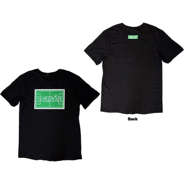 Oasis Unisex T-Shirt: Maine Road Football Pitch (Black) (Back Print)