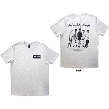 Oasis Unisex T-Shirt: Definitely Maybe Promo (Grey) (Back Print)