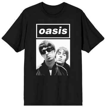 Oasis Unisex T-Shirt: Noel & Liam Boxed Photo (Black)