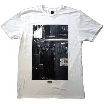 Oasis Unisex T-Shirt: London Bus Photo (White)