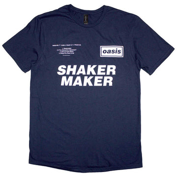 Oasis Unisex T-Shirt: Shakermaker Tracklisting (Navy Blue)