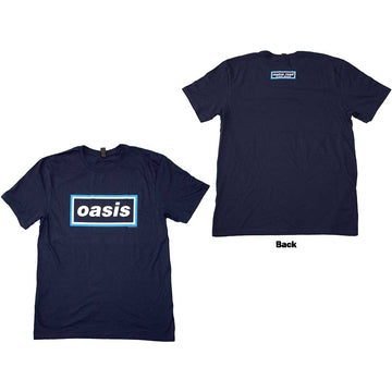 Oasis Unisex T-Shirt: Maine Road Event Logo (Navy Blue) (Back Print)