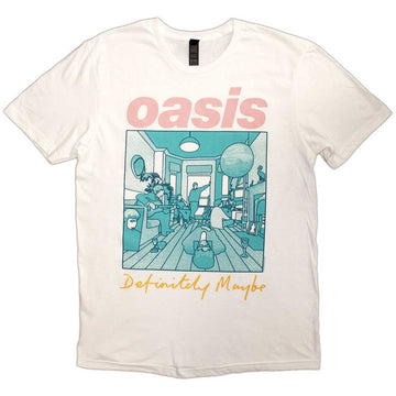Oasis Unisex T-Shirt: Definitely Maybe Illustration Colour (White)