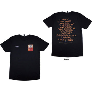 Oasis Unisex T-Shirt: Definitely Maybe AAA Setlist (Black) (Back Print)