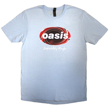 Oasis Unisex T-Shirt: Definitely Maybe Union Jack Oval (Light Blue)