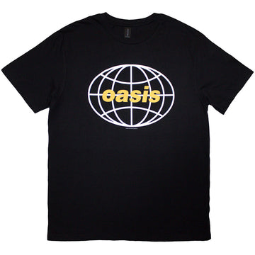 Oasis Unisex T-Shirt: Globe Logo (Black)