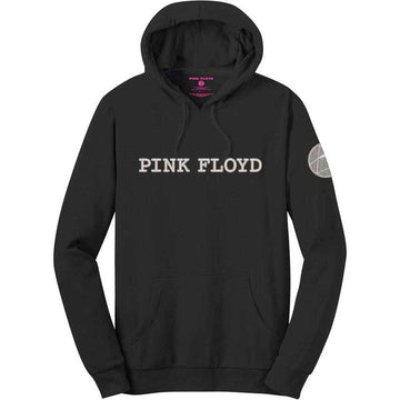 Pink Floyd Unisex Pullover Hoodie: Logo & Prism Applique (Black) (Embellished)