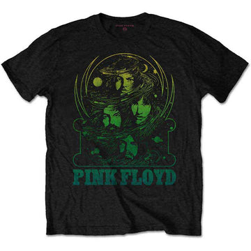 Pink Floyd Unisex T-Shirt: Green Swirl (Black)