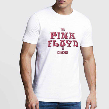 Pink Floyd Unisex T-Shirt: In Concert (White) (Puff Print)