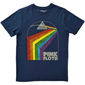 Pink Floyd Unisex T-Shirt: Prism Arch (Denim Blue)