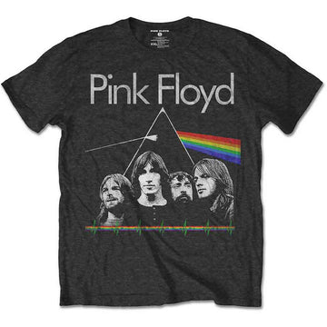 Pink Floyd Unisex T-Shirt: Dark Side of the Moon Band & Pulse (Charcoal Grey)